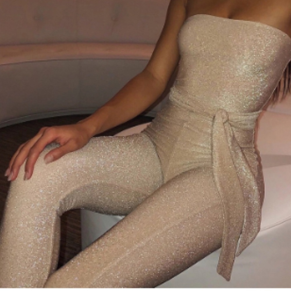 Off Shoulder Sexy Sparkle Jumpsuit